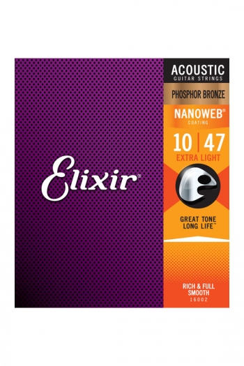 Elixir Acoustic Guitar Nanoweb Extra Light 10-47