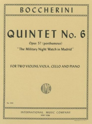 Boccherini: Piano Quintet: No6: Op 57: Parts