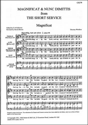 Magnificat & Nunc Dimittis From Short Service: Vocal: Satb