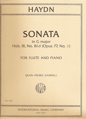 Sonata: G Major: Op77 No1: Flute And Piano (International)