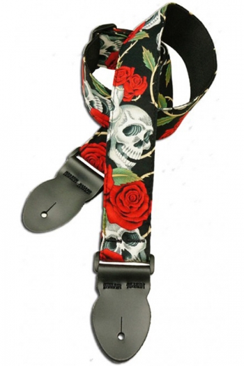 Leathergraft Guitar Strap - Skulls & Roses