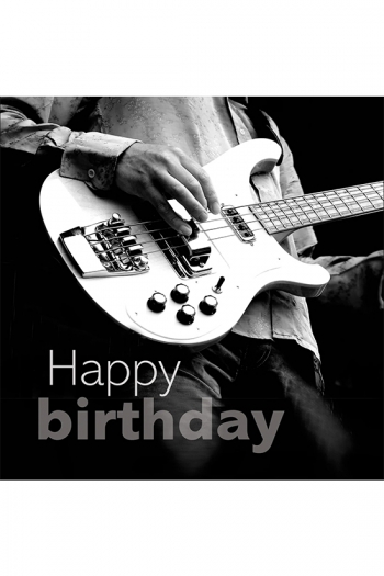 Square Greeting Card: Electric Guitar: Happy Birthday
