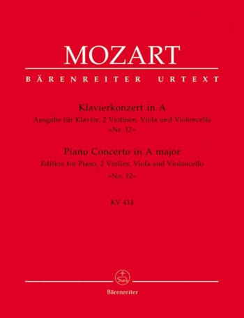 Piano Concerto: No 12: K414: Piano & String Quartet (Barenreiter)