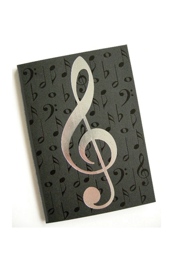 Journal/Notebook A6 Black Notes Silver Clef