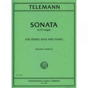 Sonata In D Major: Double Bass & Piano  Arr Sankey (International)