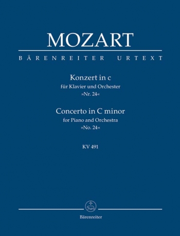 Concerto: C Minor No 24 Kv491: Piano & Orchestra Study Score (Barenreiter)