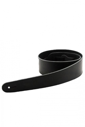 Guitar Strap: 2.5": Heavy Hide Leather Black