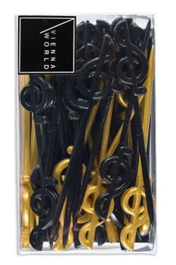 Black & Gold Treble Clef Party Sticks (x50)
