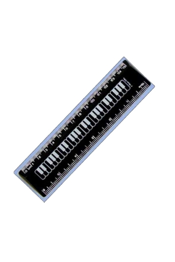 6"/15cm Black Keyboard Ruler