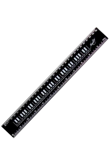 12"/30cm Black Keyboard Ruler