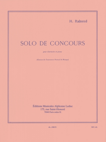 Solo De Concours Op.10  Clarinet & Piano (Leduc)