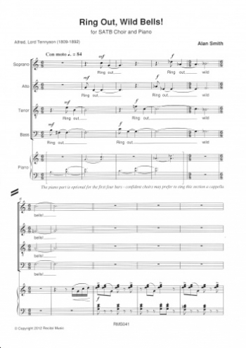 Ring Out Wild Bells: SATB With Piano (Words By Tennyson)