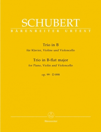 Piano Trio In Bb: Op.99 D898: Score And Parts