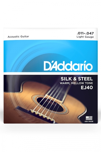 D'Addario Acoustic Guitar EJ40 Silk & Steel Folk Light 11-47