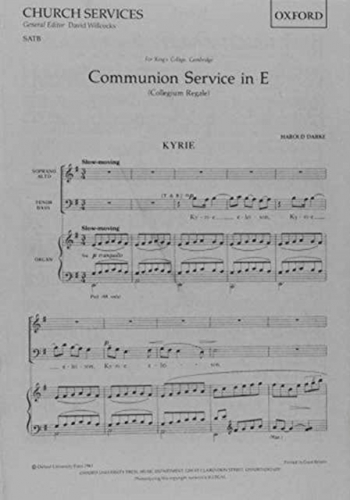 Communion Service In E (Collegium Regale) SATB & Organ(OUP)