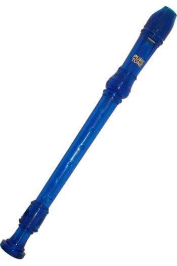 Descant Recorder Pure Tone Kids Blue With Carry Bag And Cleaning Stick