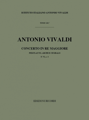 Concerto D Major Rv 427: Flute And Orchestra Score (Ricordi)