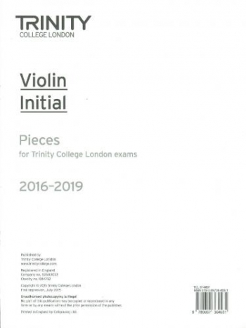 OLD STOCK Trinity College London Violin Grade Initial Violin Part Only 2016-2019