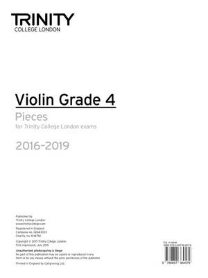 OLD STOCK Trinity College London Violin Grade 4 Violin Part Only 2016-2019
