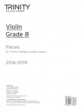 OLd STOCK Trinity College London Violin Grade 8 Violin Part Only 2016-2019