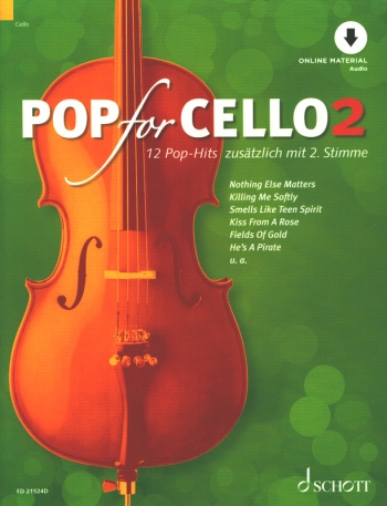 Pop For Cello 2:  For 1 Or 2 Cellos Book & Backing Tracks (Schott)