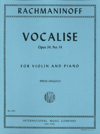 Vocalise Op.34/14: Violin & Piano (International)