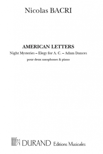 American Letters Op.35b: 2 Saxophones & Piano (Nicolas Bacri)
