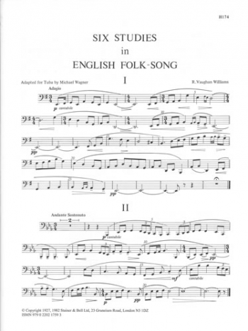 Studies In English Folk Song Six: Tuba Part Only