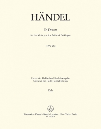 Dettinger Te Deum (HWV 283) (L) (Urtext) - Orch: Viola (Barenreiter)