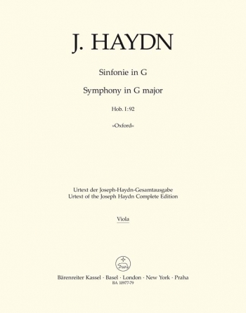 Symphony No. 92 in G (Oxford) (Hob I:92) (Urtext) (Barenreiter)