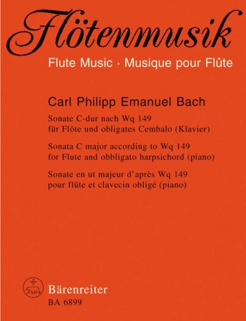 Sonata for Flute in C (according to Wq 149). : Flute & Piano: (Barenreiter)
