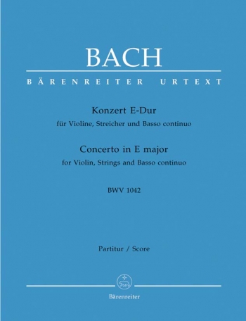 Concerto E Major No.2 BWV 1042: Violin (Urtext): Large Score Paperback: (Barenreiter)