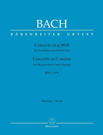 Concerto G minor No. 7 BWV 1058 for Keyboard : Large Score Paperback: (Barenreiter