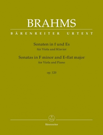 Sonatas (2) based on Op.120 (F minor, E-flat) (Urtext). : Viola: (Barenreiter)