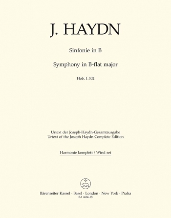 Symphony No.102 in B-flat (Hob.I:102) (London No.10) (Urtext). : Wind set: (Barenreiter)