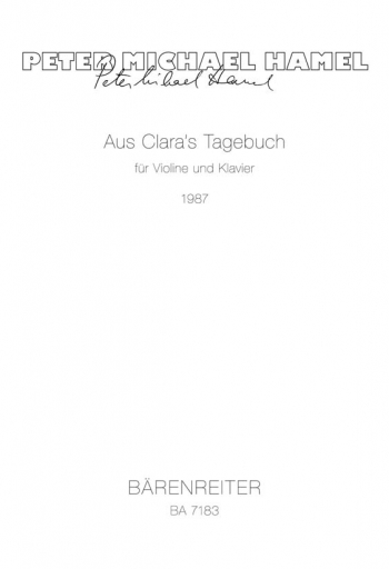 Aus Clara's Tagebuch (1987). : Violin & Piano: (Barenreiter)