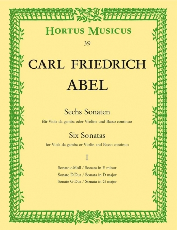 Sonatas (6), Vol. 1: Nos. 3 (E min), 4 (D maj), 6 (G maj). : Viola da gamba: (Barenreiter)