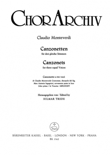 Canzonettas, Vol. 1 (It-G). : Choral: (Barenreiter)