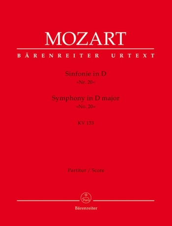 Symphony No.20 in D (K.133) (Urtext). : Large Score Paperback: (Barenreiter)