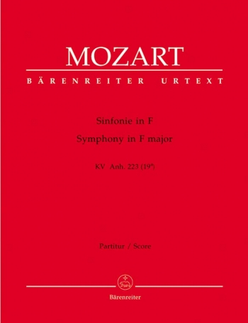 Symphony in F (K.Anh.223) (K.19a) (newly discovered) (Urtext). : Large Score Paperback: (Barenreiter