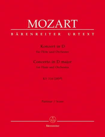 Concerto for Flute No.2 in D (K.314) (K.285d) (Urtext). : Large Score Paperback: (Barenreiter)