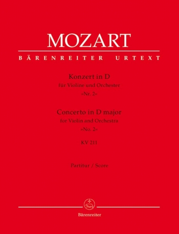 Concerto for Violin No.2 in D (K.211) (Urtext). : Large Score Paperback: (Barenreiter)