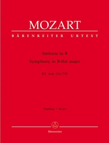 Symphony in B-flat (K.Anh.216) (K.74g) (Urtext). : Large Score Paperback: (Barenreiter)