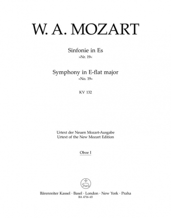 Symphony No.19 in E-flat (K.132) (Urtext). : Wind set: (Barenreiter)