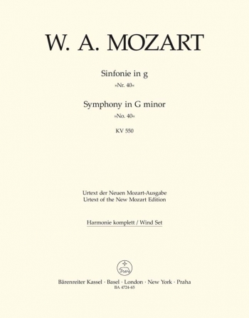 Symphony No.40 in G minor (K.550) (Urtext). : Wind set: (Barenreiter)