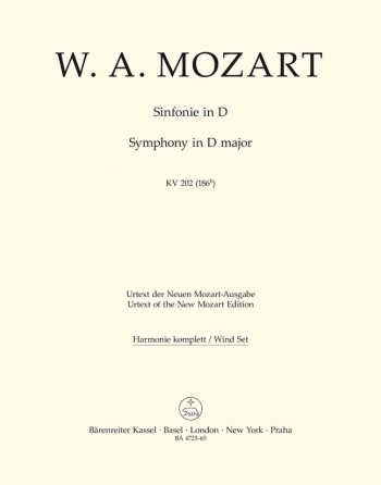 Symphony No.30 in D (K.202) (K.186b) (Urtext). : Wind set: (Barenreiter)