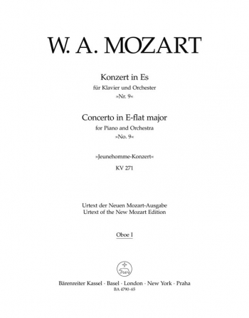 Piano Concerto No.9 Eb Major K.271 (Urtext): Wind Set (Barenreiter)