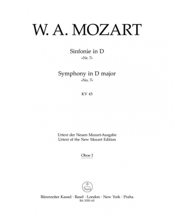 Symphony No. 7 in D (K.45) (Urtext). : Wind set: (Barenreiter)