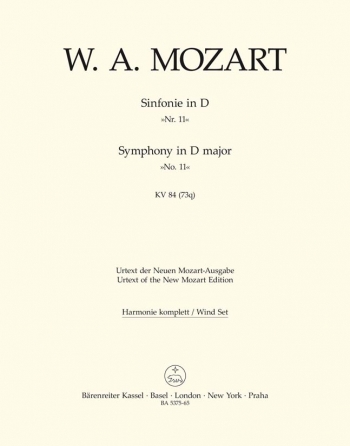 Symphony No.11 in D (K.84/73q) (Urtext). : Wind set: (Barenreiter)