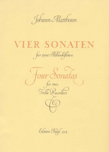 Sonatas (4), Op.1/ 1, 2, 11, 12. : 2 Treble Recorders: (Barenreiter)